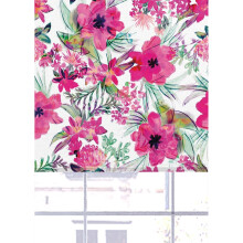 (90 cm Width x 140 cm Drop, White) Lister Cartwright Frida Floral Blackout Roller Blinds Windows Blind Easy Fit Child Safety Included