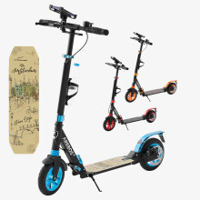 AREBOS Kick Scooter City Scooter | Footboard | with pneumatic tyres | blue
