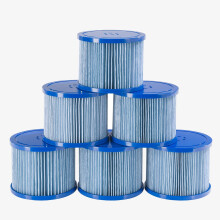 AREBOS Pool Filter | 6 x Filter Cartridges Spa Whirlpool | Antimicrobial Filter | Blue
