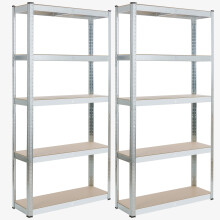 AREBOS Set of 2 Heavy Duty Shelving Cellar Shelving Boltless Shelving 180x90x30 cm