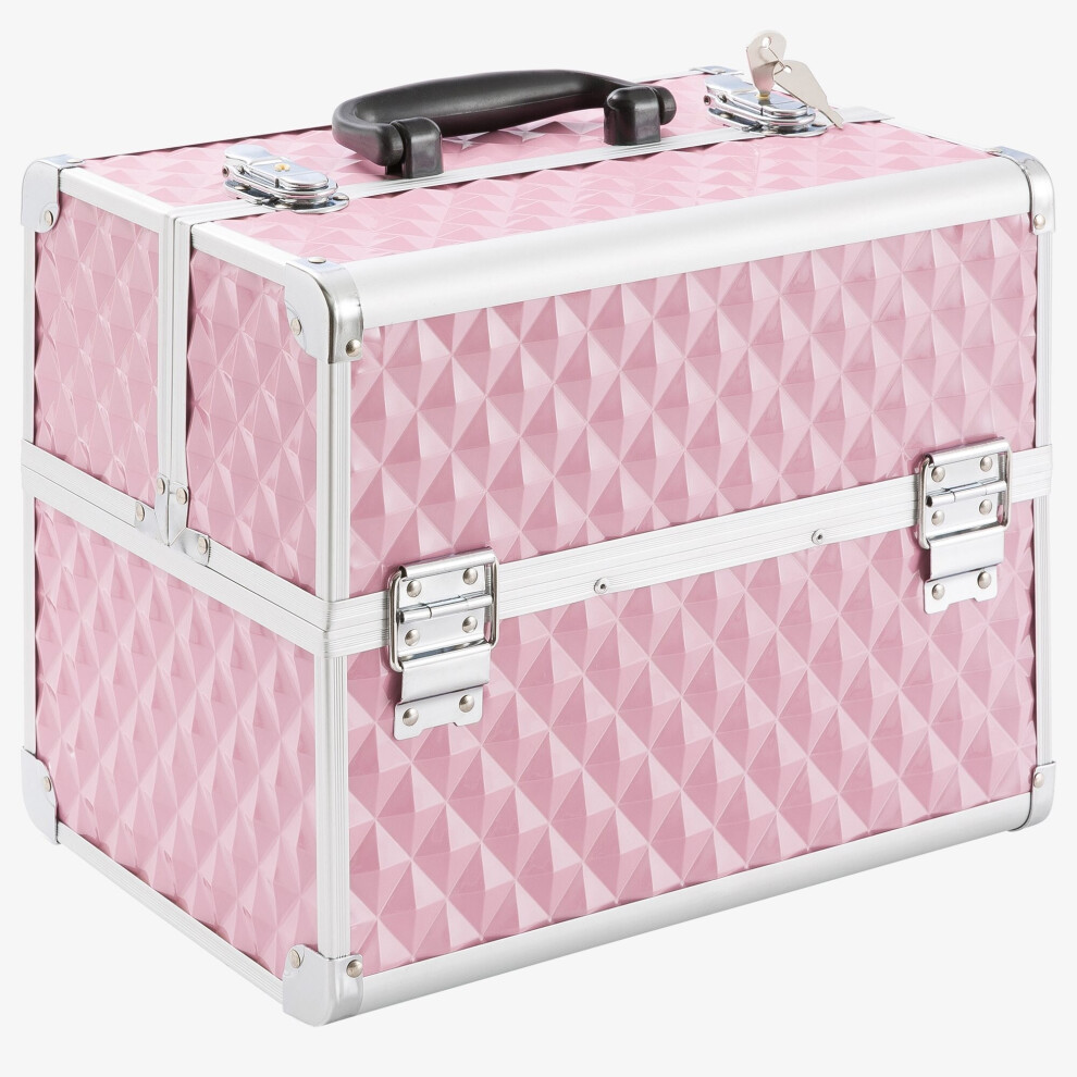 AREBOS Beauty Case Vanity Case Make Up Nail Art Case / Box 32 x 21,5 x 26 cm (Pink)