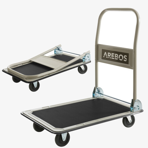 AREBOS Platform trolley - 150kg, black