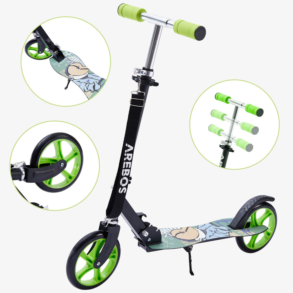 AREBOS Kick Scooter up to 100kg incl. carrying strap