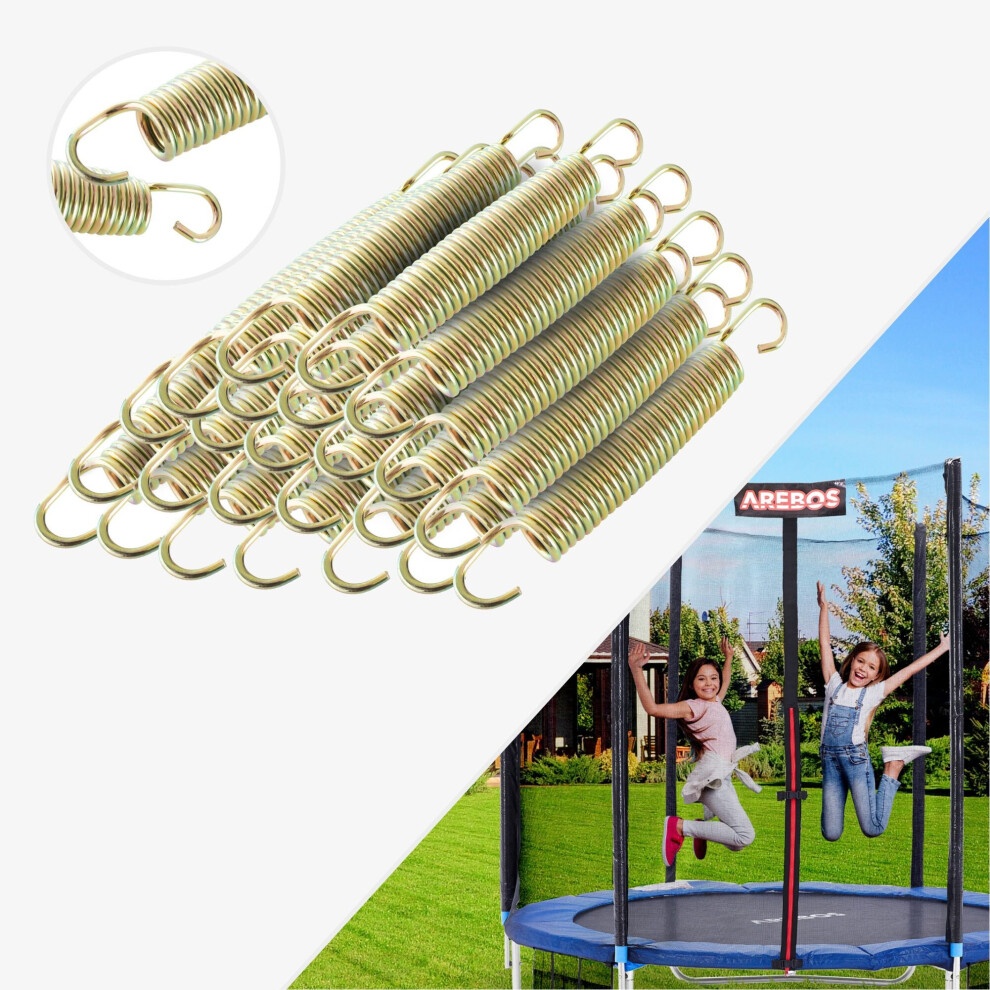 AREBOS Trampoline Springs | Tension Spring | Compression Spring | Trampoline Steel Spring | 215 mm Pack of 24