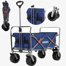 AREBOS foldable handcart | Handcart | Folding cart | Equipment cart | Foldable | Load capacity up to 100 kg | Water- and dirt-repellent | Blue