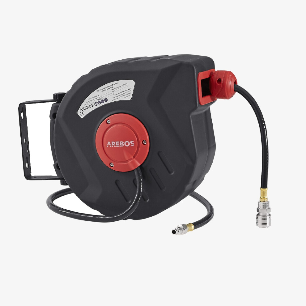 AREBOS Compressed Air Hose Reel Automatic Hose Reel Drum 15 m