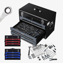 AREBOS 172 pcs Tool Kit with Metal Tool Box DIY Hand Tools Anthrazit/Black