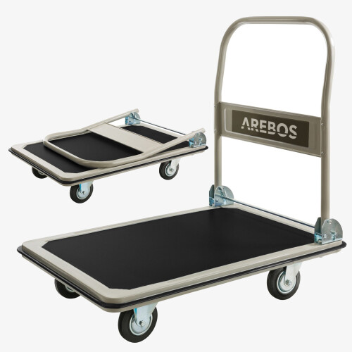 AREBOS Platform Trolley - 300kg, black