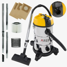 AREBOS Industrial Vacuum Cleaner 5-in-1 Wet and Dry Vacuum Cleaner 1300 W Ash /Fireplace / Grill  with and without Bag Bagless 30 L