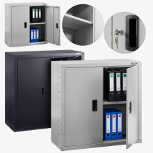 AREBOS Filing cabinet Office cabinet | Gray | 90 x 40 x 90 cm | 2 doors | Height adjustable shelf | with cylinder lock