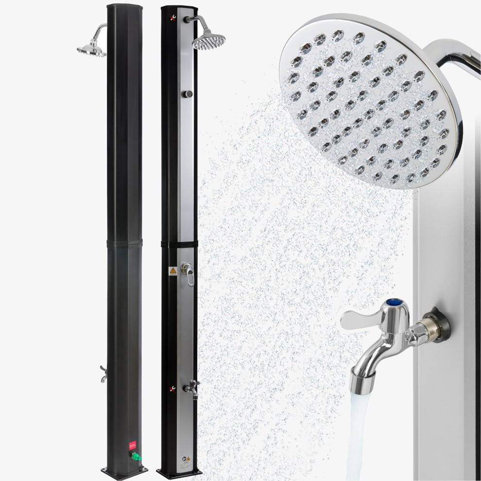 Solar shower 35 L | 216 cm | Adjustable water temperature up to 60  | With foot shower | Swivel shower head | Incl.cover