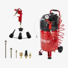 AREBOS Air Compressor 1500W | 30L | 10Bar | Standing |13 Piece Accessories | 2 Quick Connect Couplings | Automatic Shut-Off | Stable Wheels