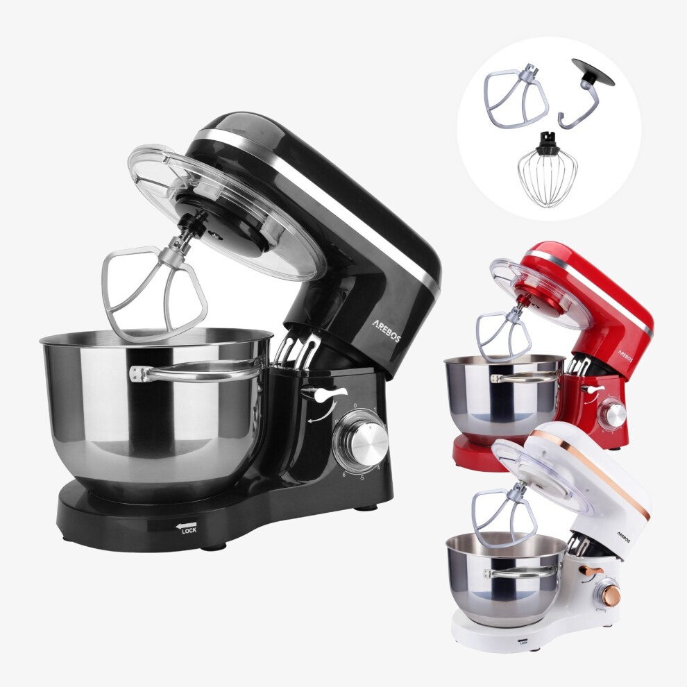 Stand Mixer Food Processer 1500W | Mixer with 6L Stainless Steel Mixing Bowl |Black