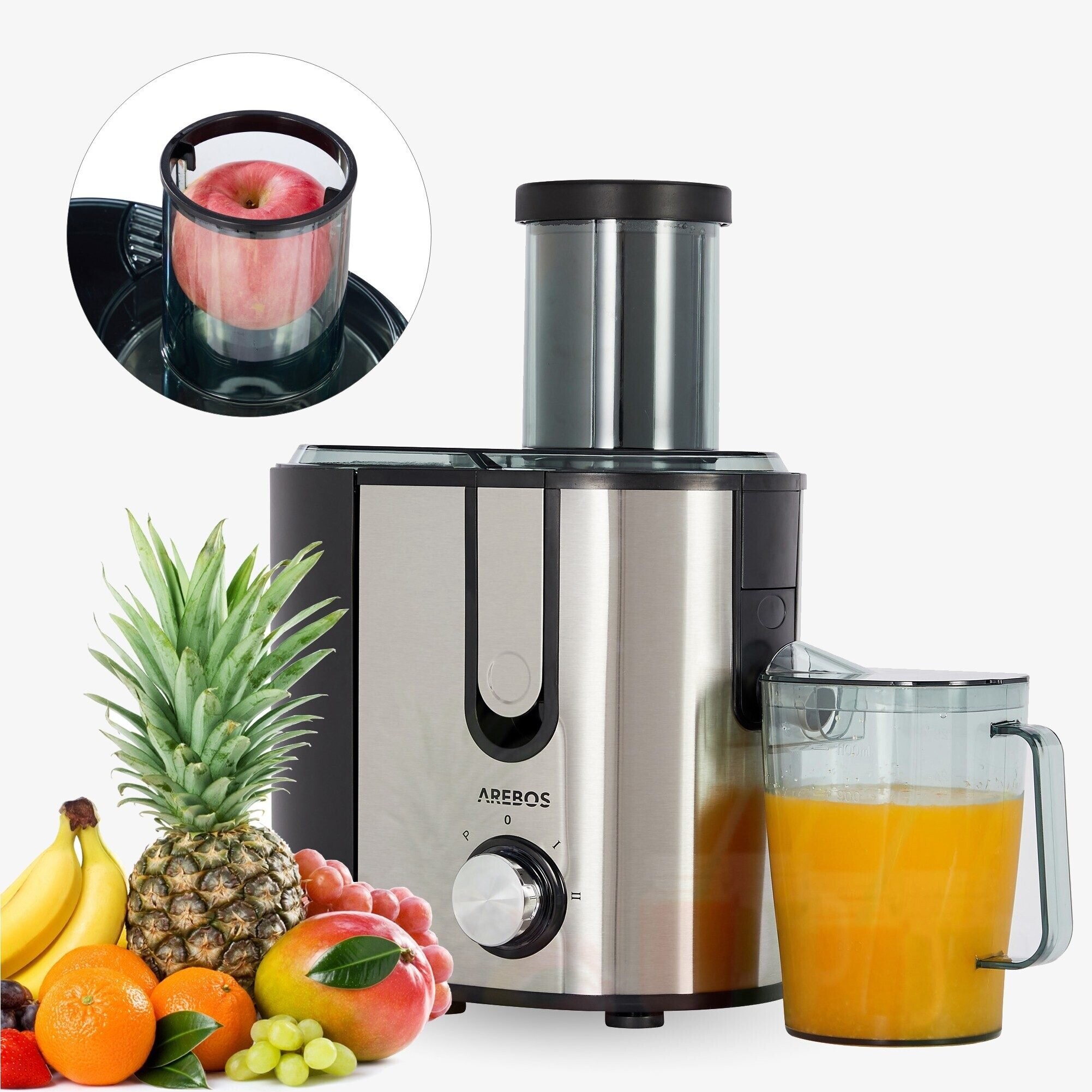 Juicer Juice Extractor 800 W Stainless Steel 85mm Filling BPA
