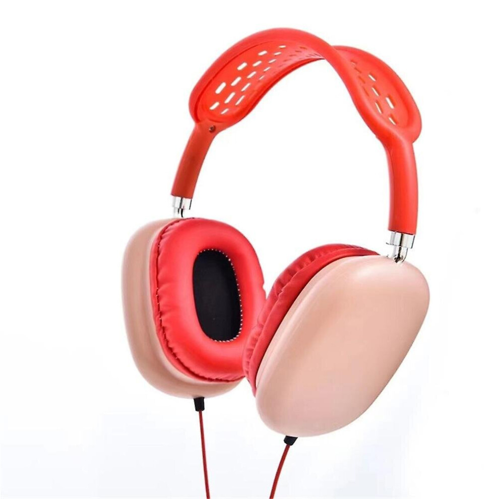 (Pink) Wired Headset Universal Dual Stereo Subwoofer Headphone For Computer Mobile Phone Pink 768664253216