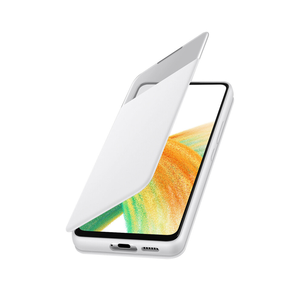 Official Samsung Galaxy A33 5G Tactile Window Case S View Wallet Cover White