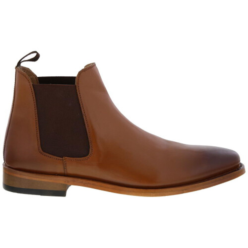 (Tan, UK 11) Kensington Mens Leather Goodyear Welted Dealer Chelsea Ankle Boots