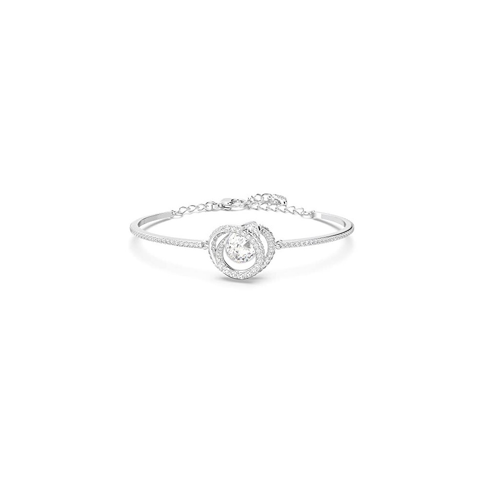 Swarovski Generation Adjustable Bangle, White Crystals, Rhodium Plated from the Generation Collection