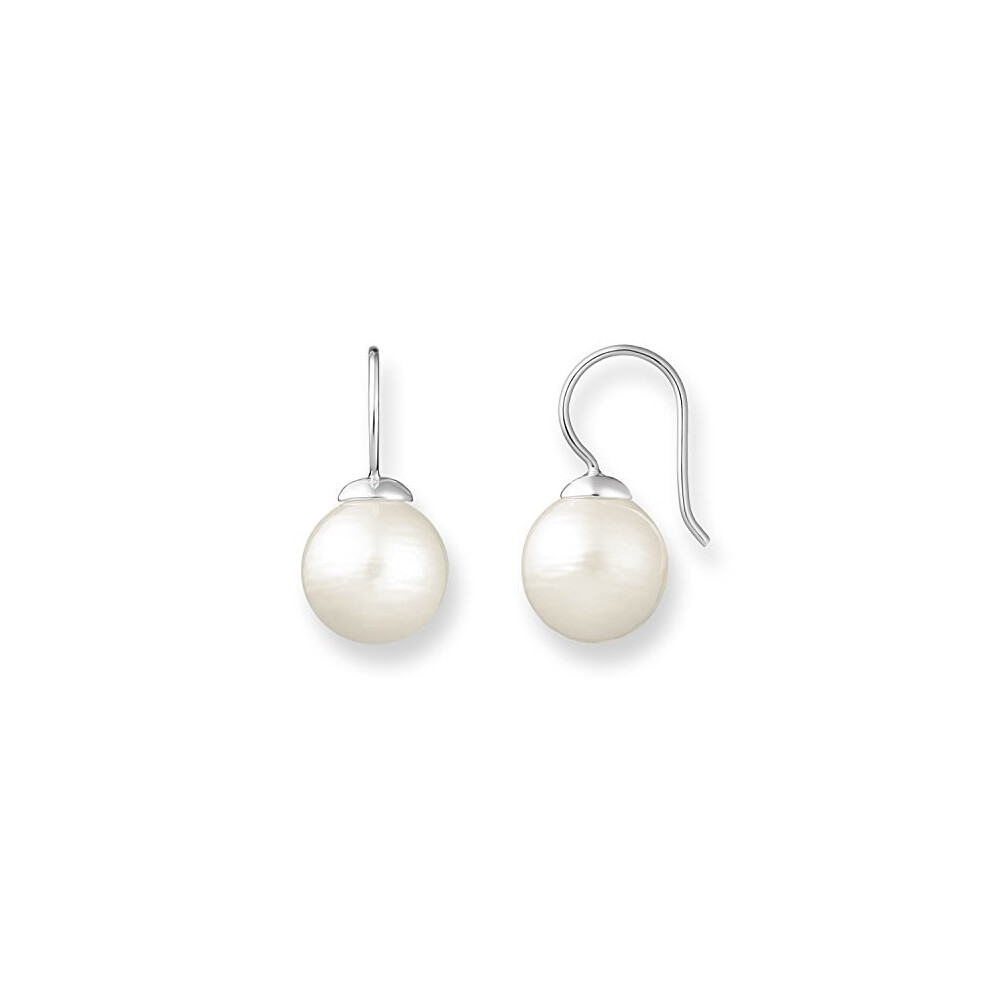 Thomas Sabo Women Stud Earrings Imitation Pearl White 925 Sterling Silver H1405-028-14