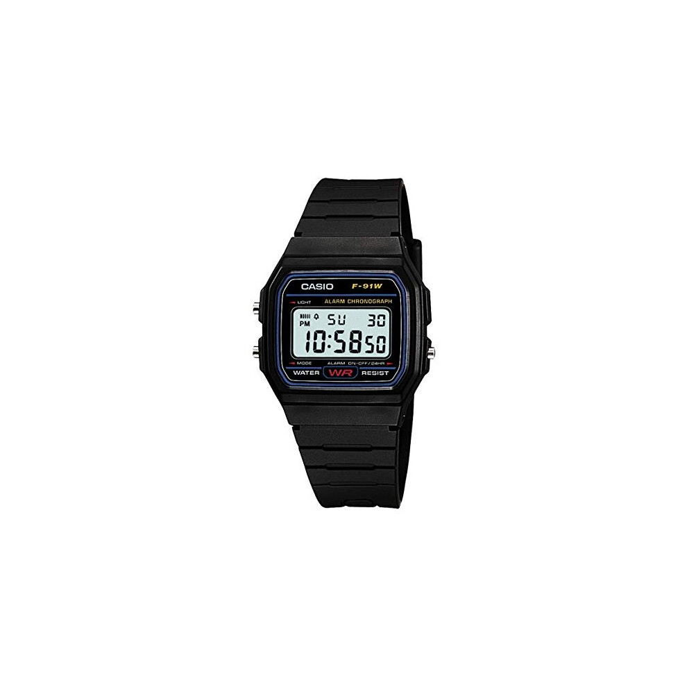 CASIO STANDARD DIGITAL WATCH WITH LED-LIGHT F-91W-1JF