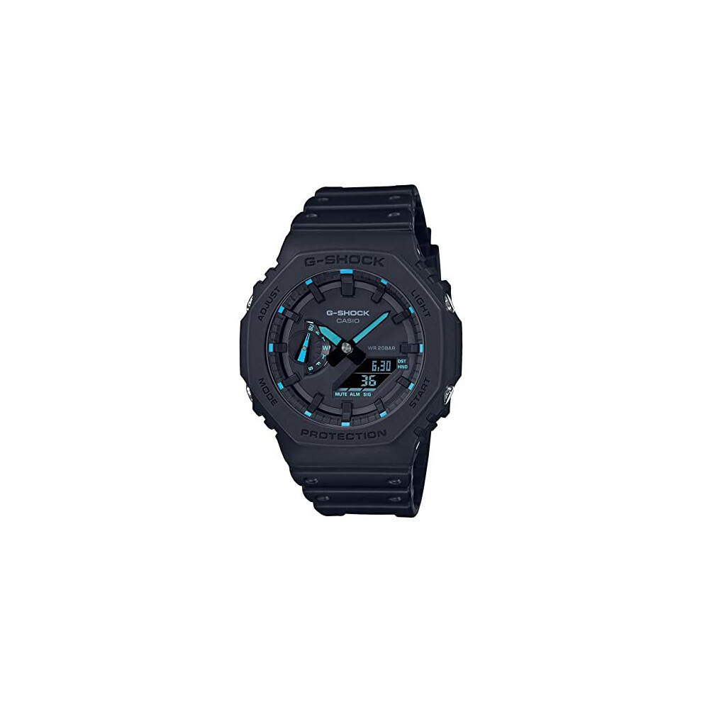 Casio G-Shock 2100 Utility Black Series Blue Detailing GA-2100-1A2ER
