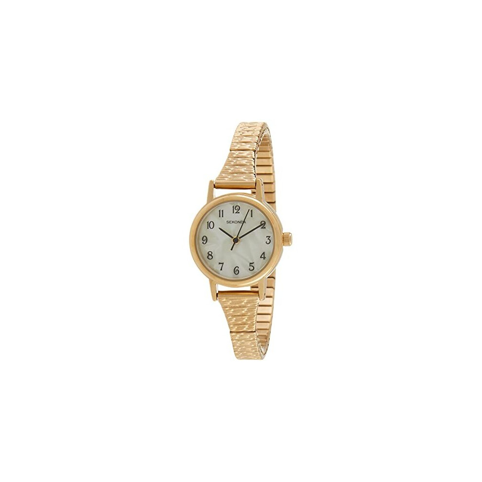 Sekonda Ladies Quartz Watch with Mother Of Pearl Dial Analogue Display and Gold Stainless Steel Plated Bracelet 4677.27