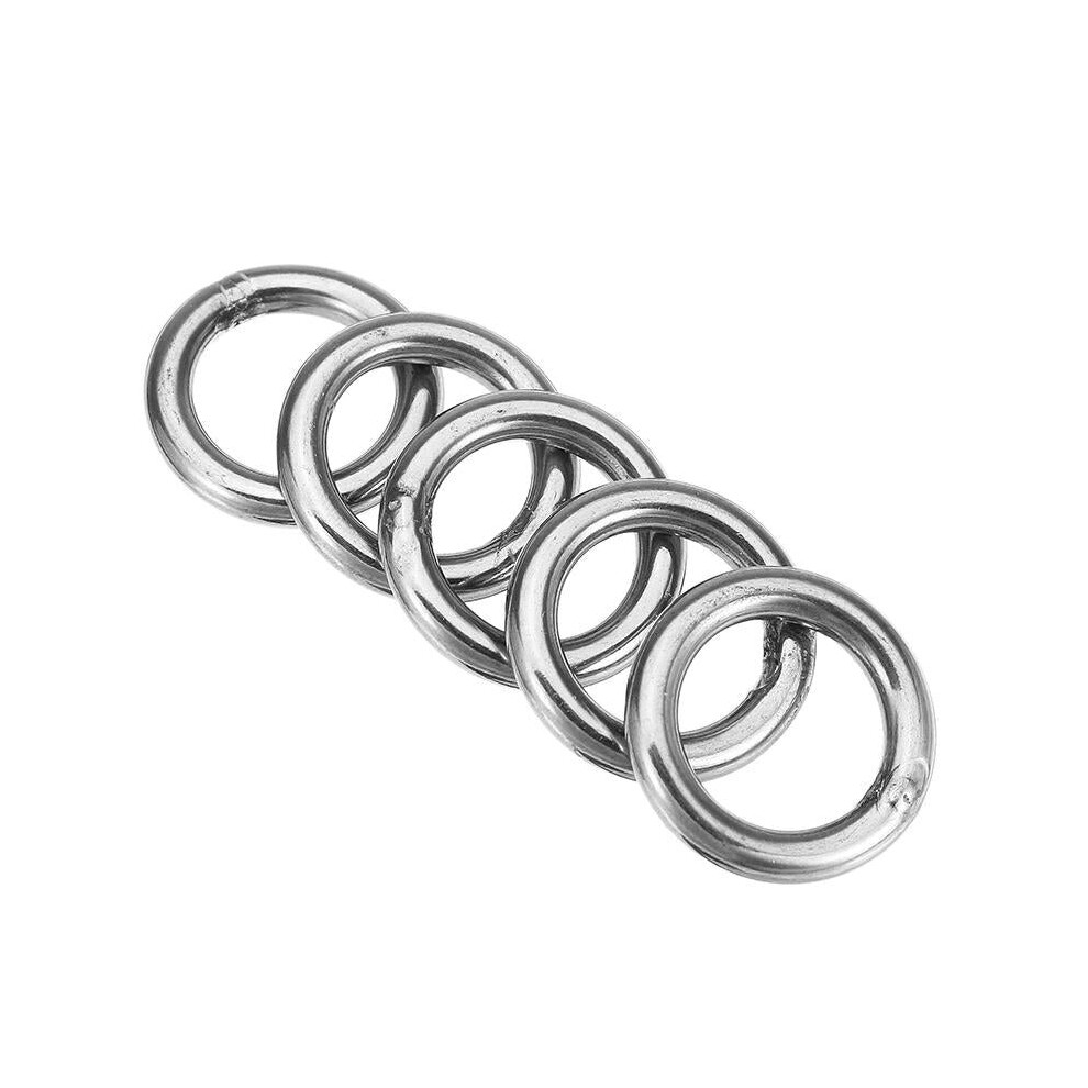 5Pcs 5x30mm 304 Stainless Steel Round O Ring Welded Marine Rigging Strapping Hardware