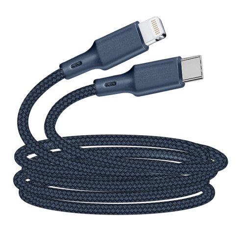 Câble USB C/Lightning - JUST GREEN - 2 m - Recyclable - Charge et synchronisation - Coton