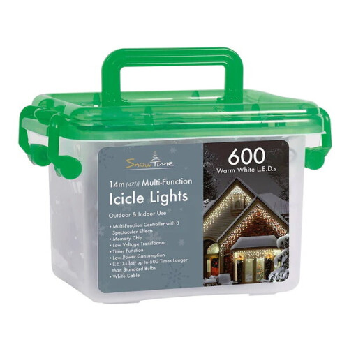 Snow Time SnowTime Christmas Multi Function Timer Outdoor Indoor 600 LED Icicle Lights