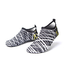 (White stripe, 8.5) Outdoor Wading Beach Shoes Swimming Surf Sea Slippers Quick-Dry Aqua-Soft Foldable