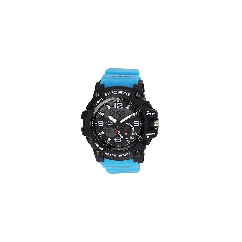 Ravel - Mens 5ATM Ana-Digi Quartz Watch with Light - RDT.2C - Blue