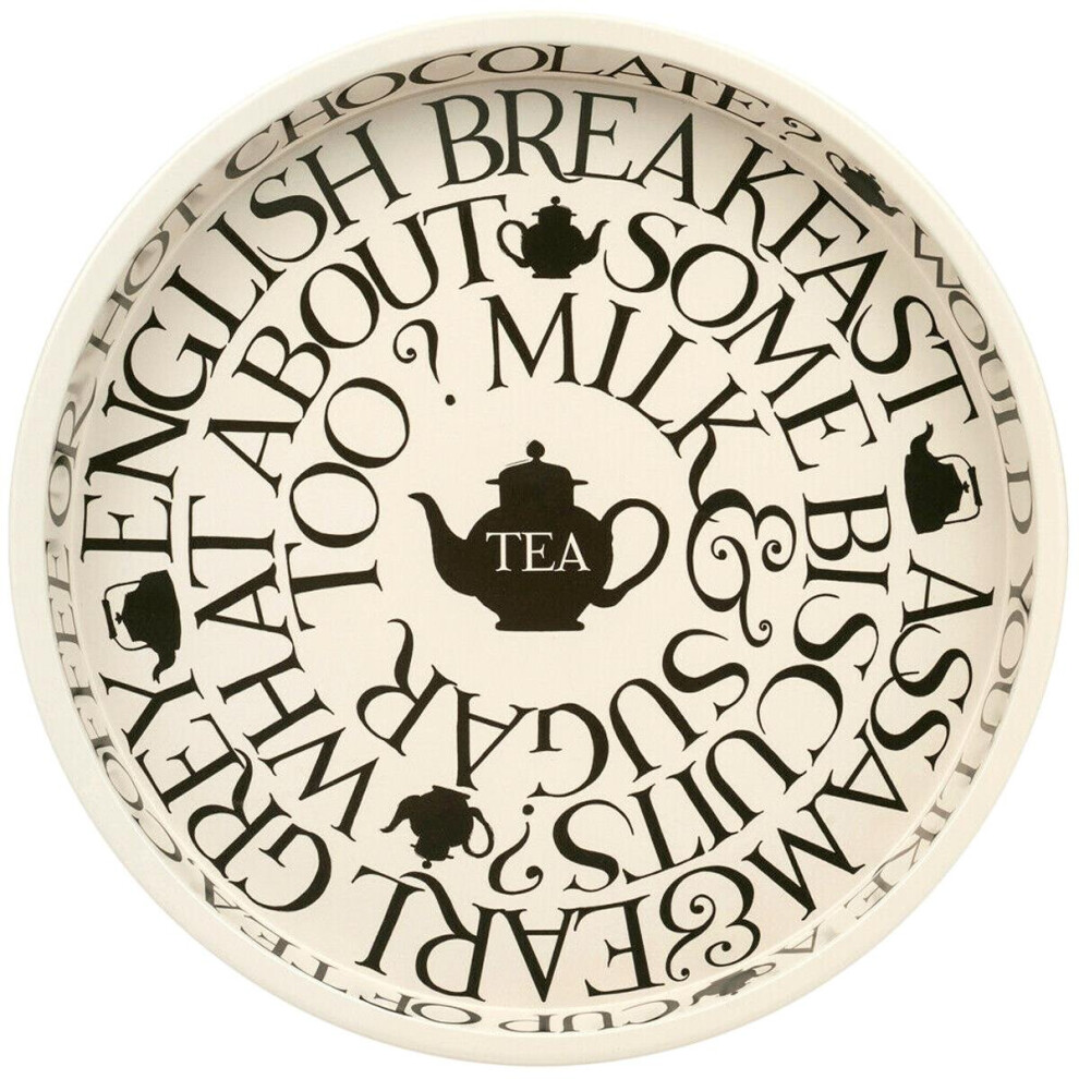 Emma Bridgewater Black Toast Round Tin Tray BTM2971