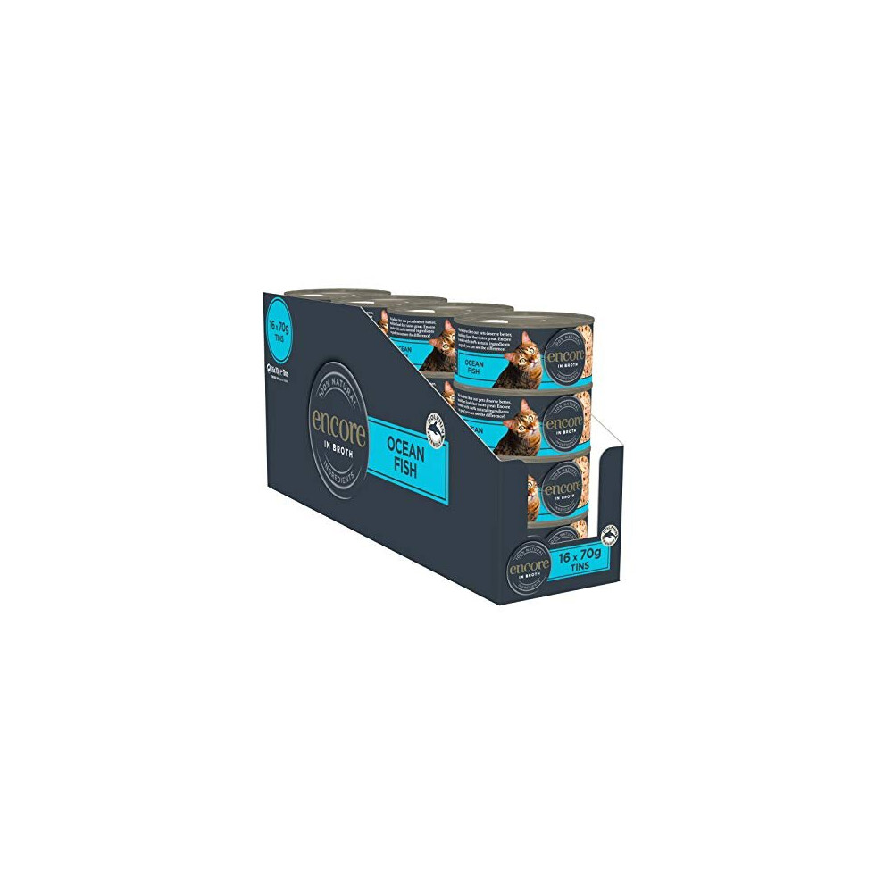 Encore 100% Natural Cat Food Tin 1X(16X70g) Ocean Fish, Pack Of 16 - Image 4
