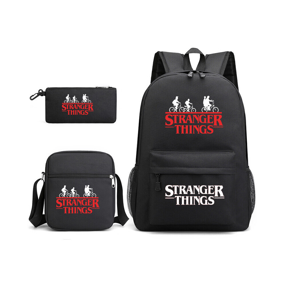 (Backpack, Pencil Bag, Lunch Bag 3 in 1 Stranger Things 4 Student Bookbag) Backpack, Pencil Bag, Lunch Bag