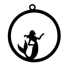 (H) Acrylic DIY Frame Bezel Pendant Black Plastic UV Resin Box Christmas Decoration Gift 8 Pattern with Hole