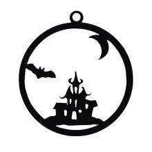 (D) Acrylic DIY Frame Bezel Pendant Black Plastic UV Resin Box Christmas Decoration Gift 8 Pattern with Hole
