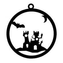 (E) Acrylic DIY Frame Bezel Pendant Black Plastic UV Resin Box Christmas Decoration Gift 8 Pattern with Hole