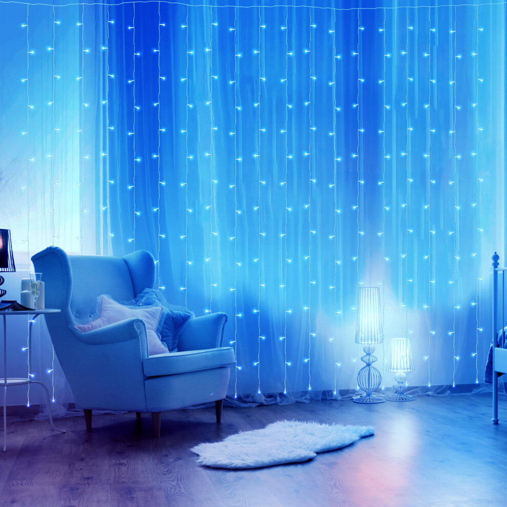 (Cool White) NETTA Curtain Fairy Lights with 304 LEDs - 3M x 3M