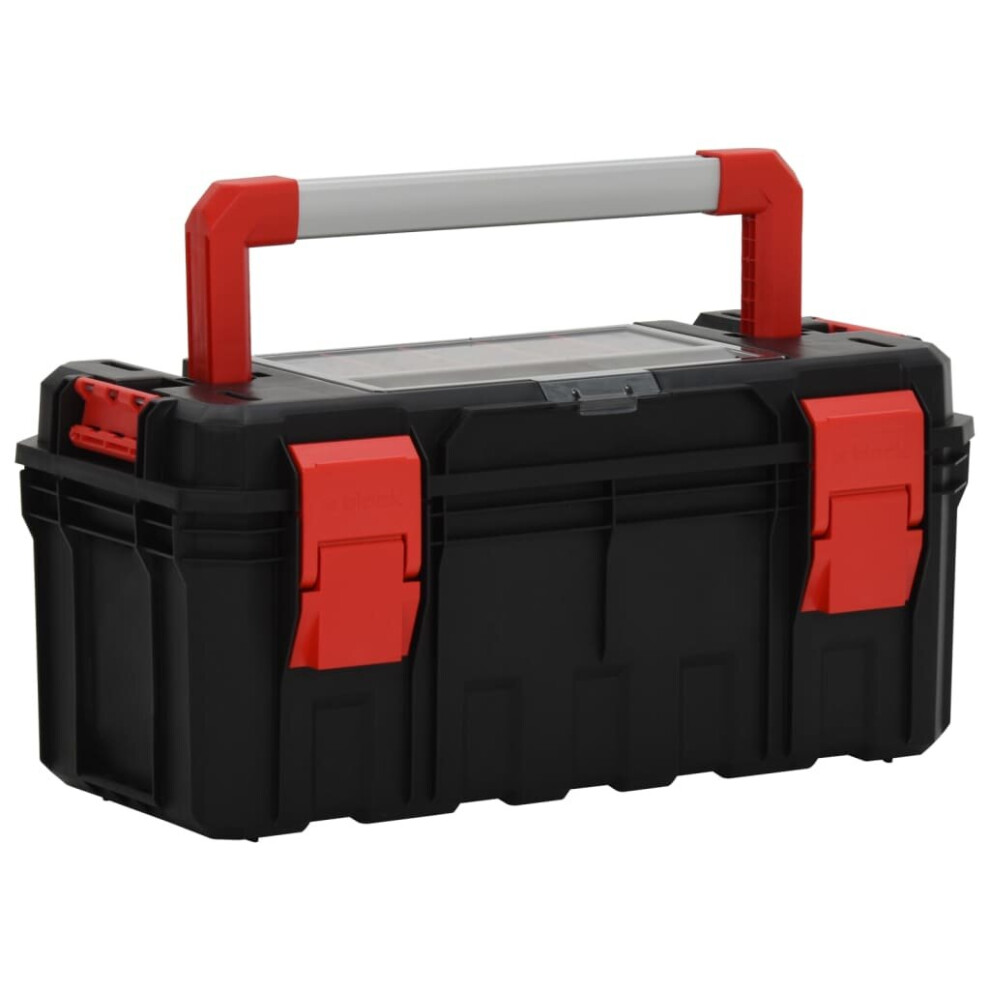 (55 x 28 x 26.5 cm) vidaXL Tool Box Black and Red Tool Organiser Case Storage Box Multi Sizes