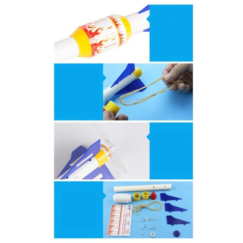 DIY Flying Fish Rubber Powered Simulation Torpedo Boat Model Educational Game Toys 2
