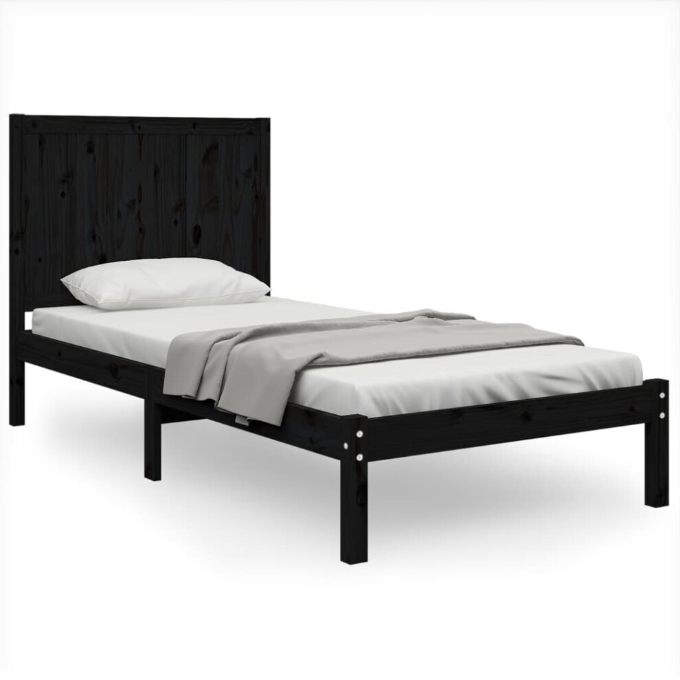 (black, 75 x 190 cm) vidaXL Solid Wood Pine Bed Frame Bedroom Platform Bed Multi Colours/Sizes