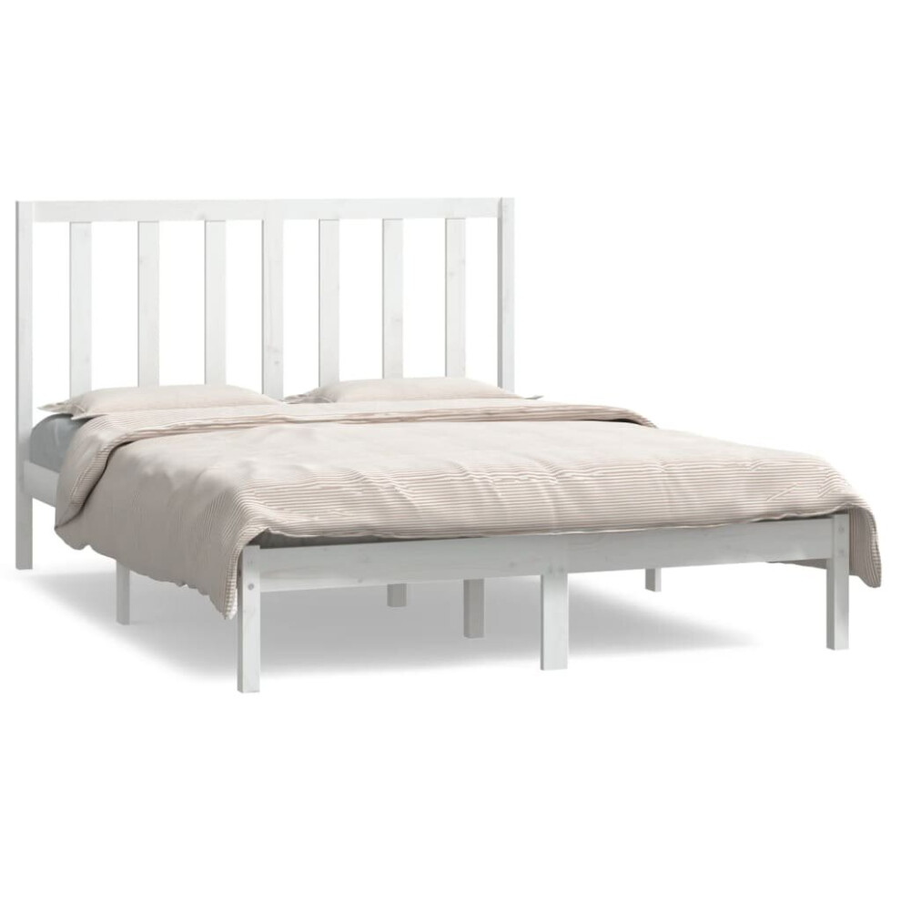 (white, 140 x 190 cm) vidaXL Solid Wood Pine Bed Frame Bedstead Multi Colours 135x190 cm/140x190 cm