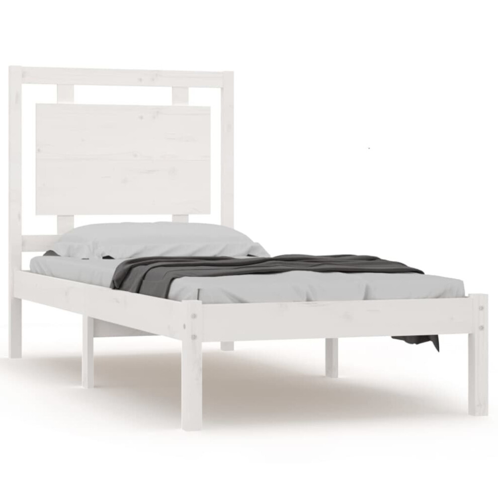 (white, 75 x 190 cm) vidaXL Solid Wood Bed Frame Wooden Platform Bed Bedstead Multi Colours/Sizes