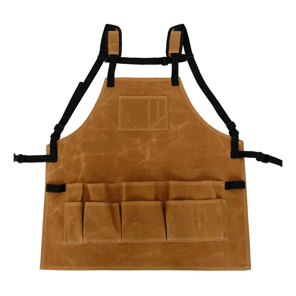 Garden Tool Apron Adjustable Waist with Pockets Waterproof Canvas Home Organizer