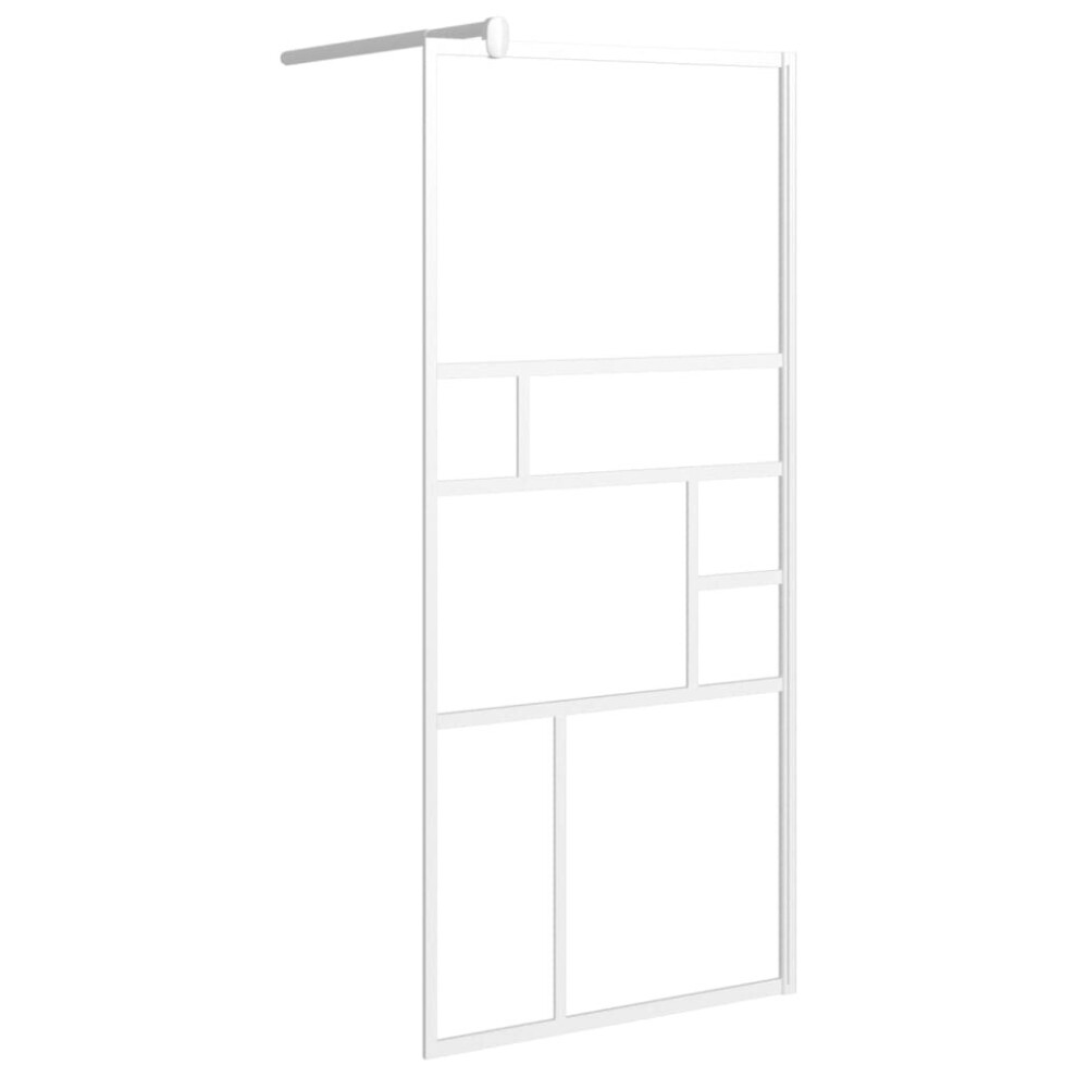 (white, 90 x 195 cm) vidaXL Walk-in Shower Wall with Glass Shower Screen Black/White Multi Sizes