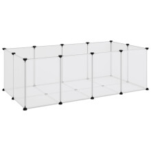 (transparent) vidaXL Small Animal Cage PP and Steel Animal Supply House Black/Transparent