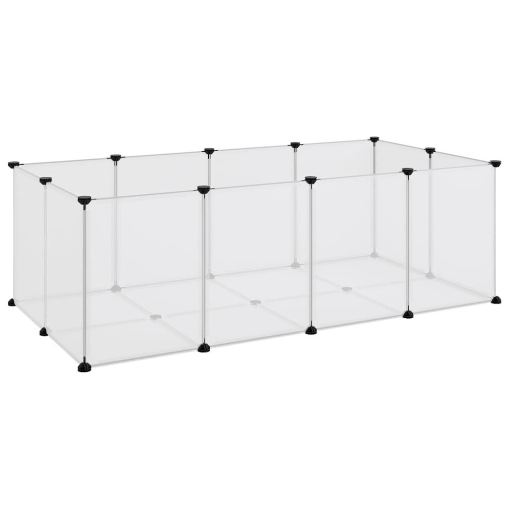 (transparent) vidaXL Small Animal Cage PP And Steel Animal Supply House Black/Transparent