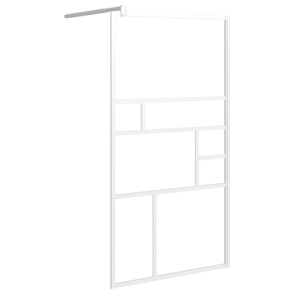 (white, 100 x 195 cm) vidaXL Walk-in Shower Wall with Glass Shower Screen Black/White Multi Sizes