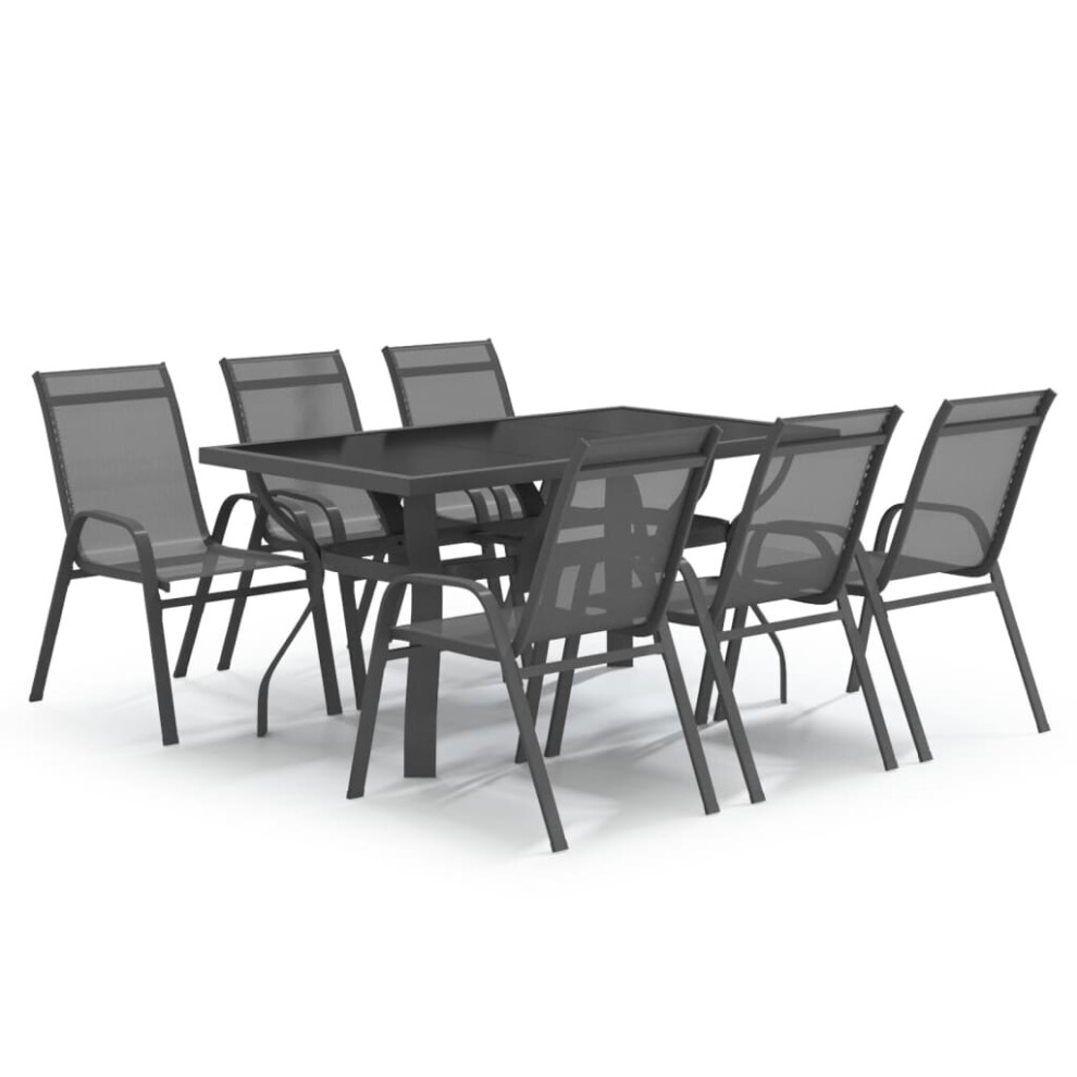 (grey and black, 140 cm table length) vidaXL Garden Dining Set Multi Colours 5/7/9 Piece 140 cm/180 cm Table Length
