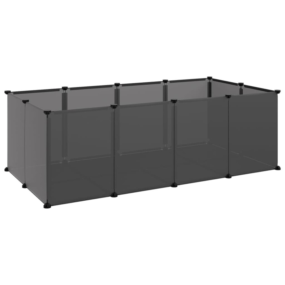 (black) vidaXL Small Animal Cage PP and Steel Animal Supply House Black/Transparent